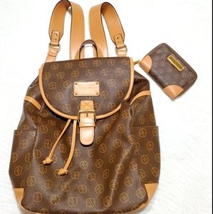 Adrienne Vittadini Signature Backpack and Wallet